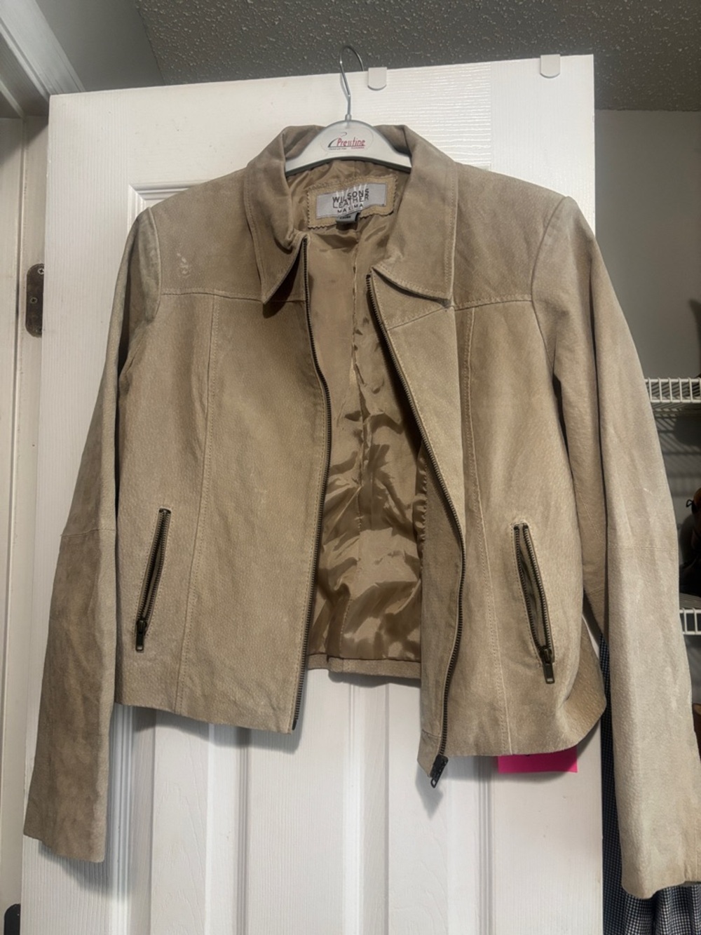 Wilsons Leather Women's Tan Suede Zip Jacket